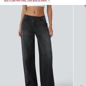 Halara Flex™ Asymmetric Wide-Leg Jeans